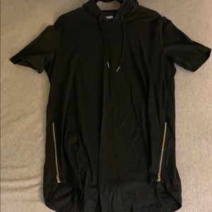 Hooded short sleeve shirt - long length